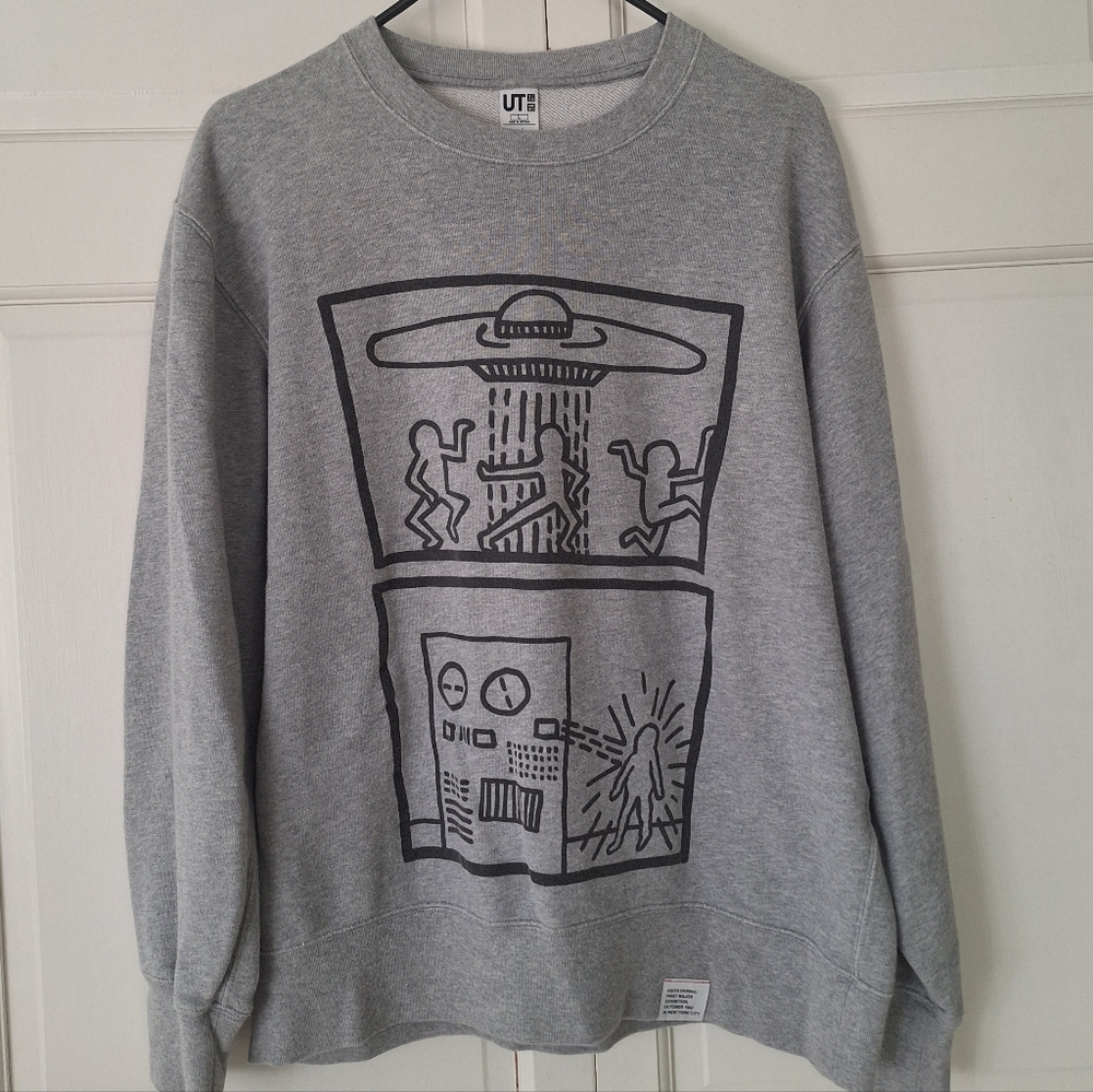 Keith Haring reproduction First Major Exhibition 1982 crewneck sweatshirt